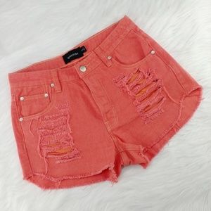 MINKPINK | Hi-Rise Slasher Jean Shorts, Button Fly